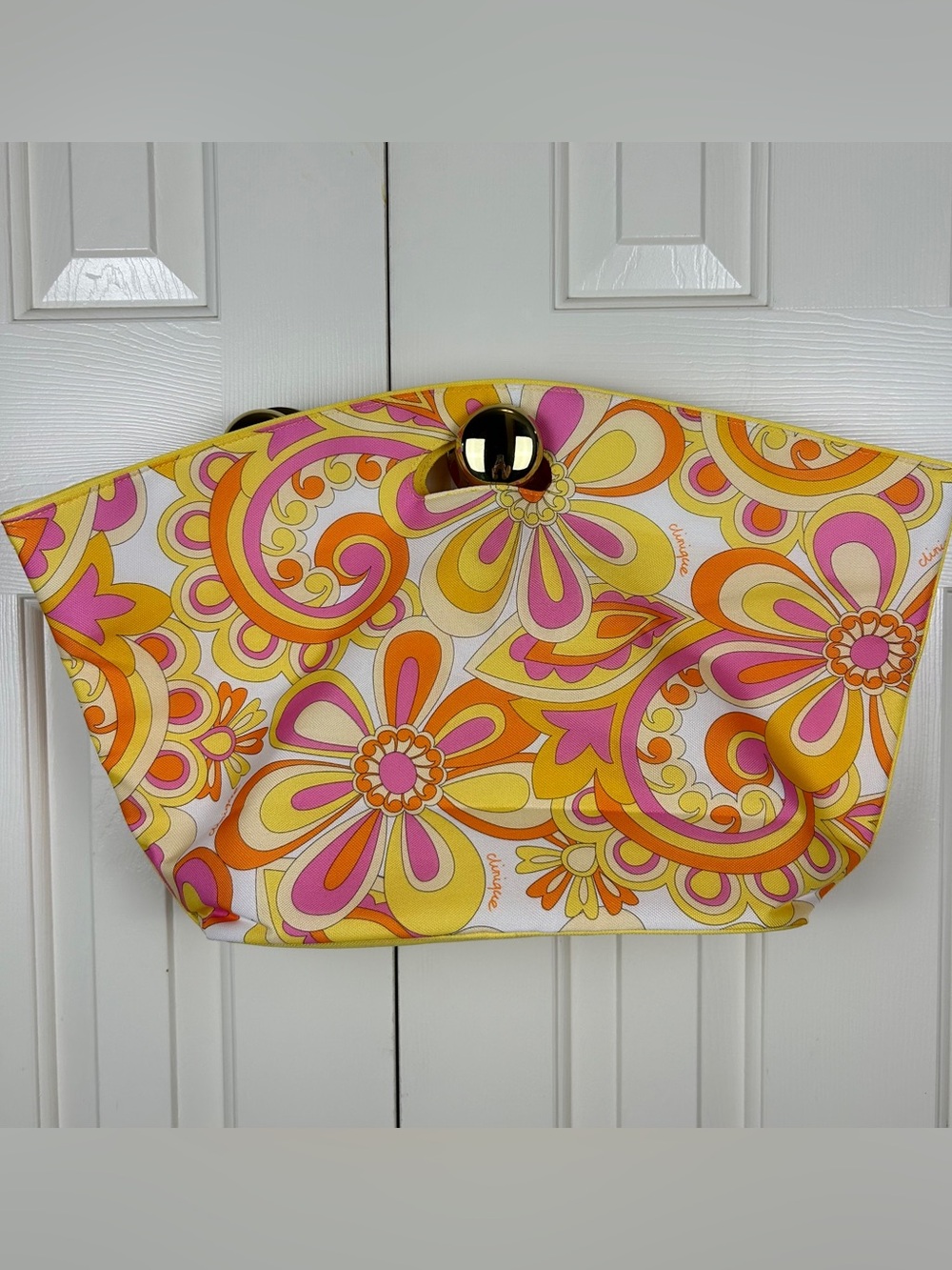 Clinique Retro Floral Beach Picnic Tote Bag